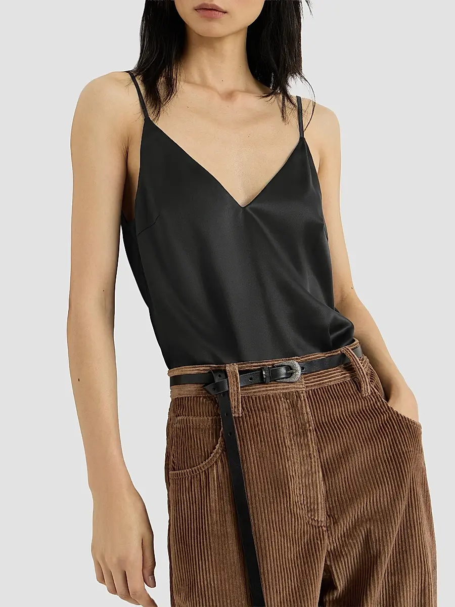 Brunello Cucinelli Women's Stretch Silk Satin Camisole Top | Thumbnail 5 Brunello Cucinelli Women's Stretch Silk Satin Camisole Top | Thumbnail 5
