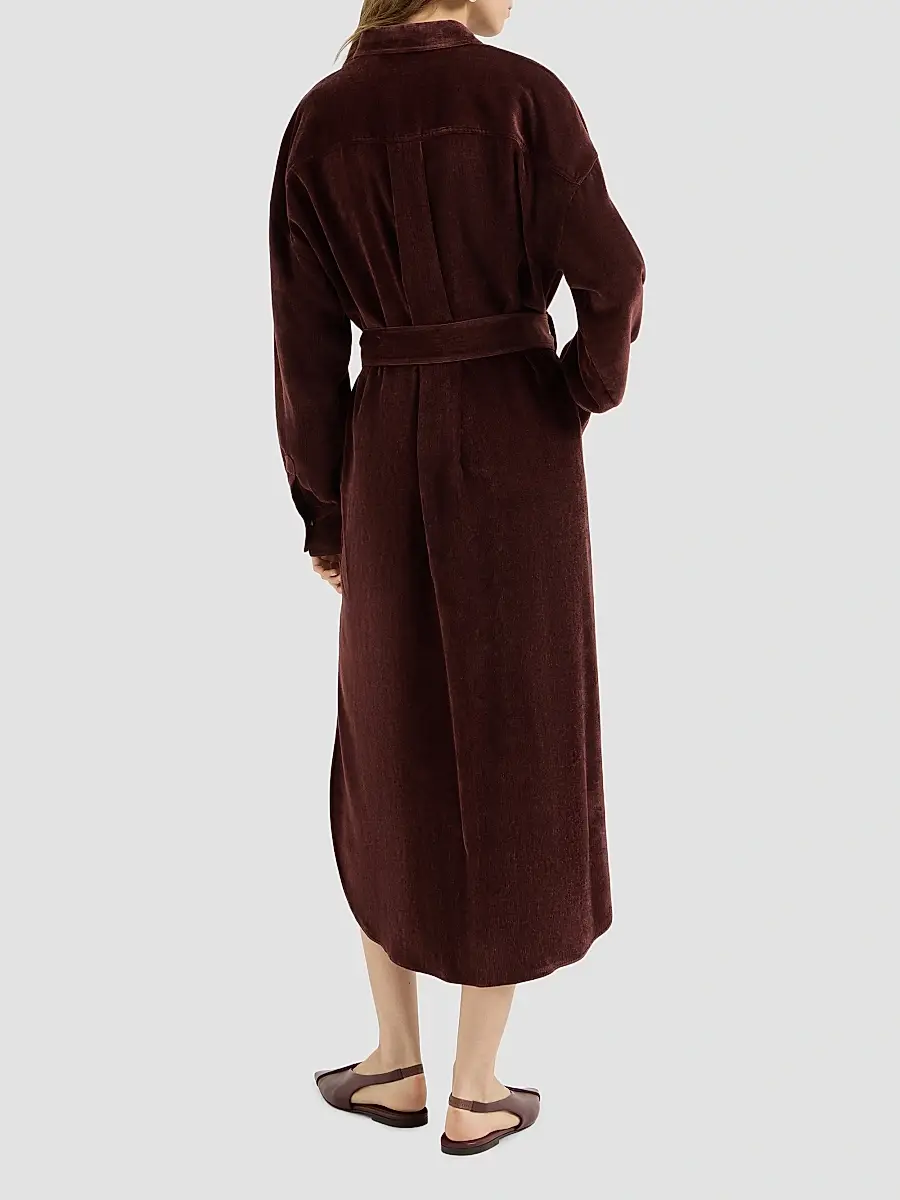 Brunello Cucinelli Women's Fluid Corduroy Shirt Dress | Thumbnail 4 Brunello Cucinelli Women's Fluid Corduroy Shirt Dress | Thumbnail 4