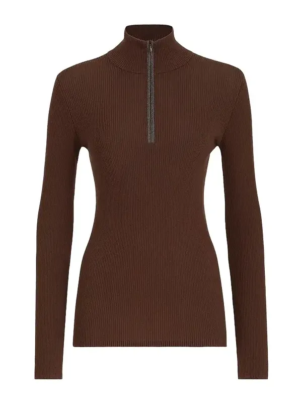Women's Virgin Wool and Cashmere Lightweight Ribbed Turtleneck Sweater Women's Virgin Wool and Cashmere Lightweight Ribbed Turtleneck Sweater