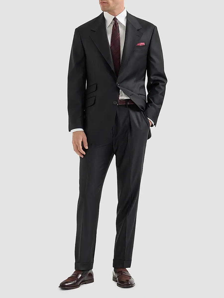Brunello Cucinelli Men's Super 150s Virgin Wool Four Season Batavia Cavallo Tailor Blazer | Thumbnail 2 Brunello Cucinelli Men's Super 150s Virgin Wool Four Season Batavia Cavallo Tailor Blazer | Thumbnail 2