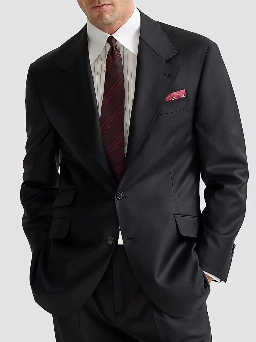 Brunello Cucinelli Men's Super 150s Virgin Wool Four Season Batavia Cavallo Tailor Blazer | Thumbnail 5 Brunello Cucinelli Men's Super 150s Virgin Wool Four Season Batavia Cavallo Tailor Blazer | Thumbnail 5