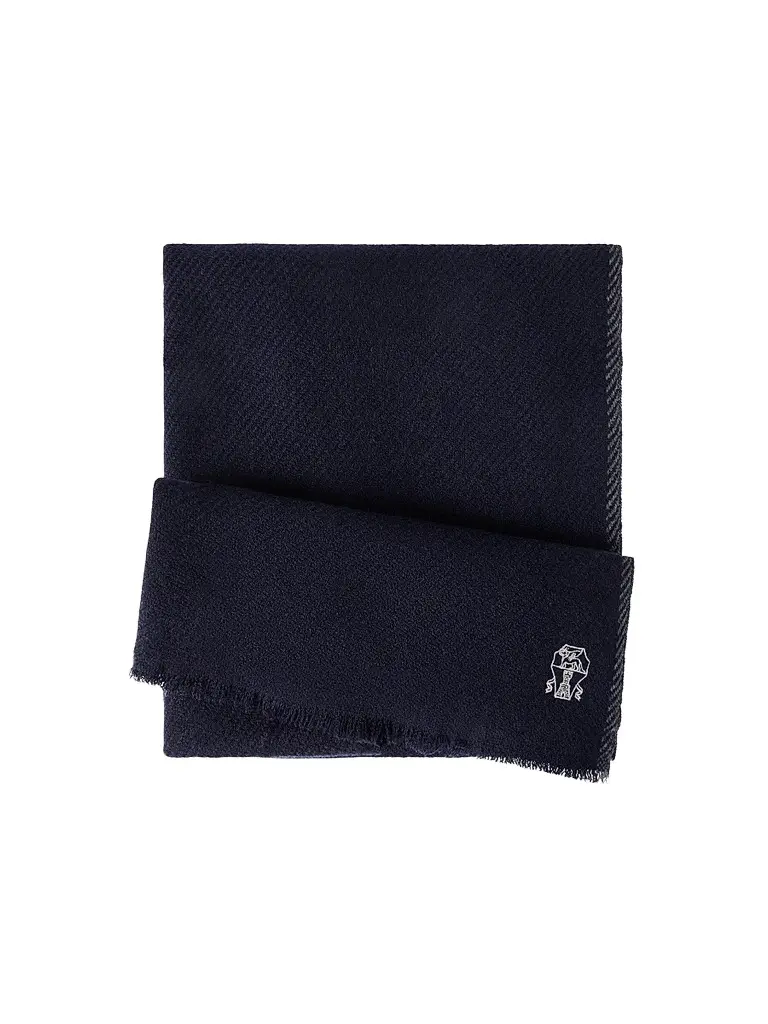 Brunello Cucinelli Men's Cashmere Scarf - Marine Blue | Image 1 Brunello Cucinelli Men's Cashmere Scarf - Marine Blue | Image 1