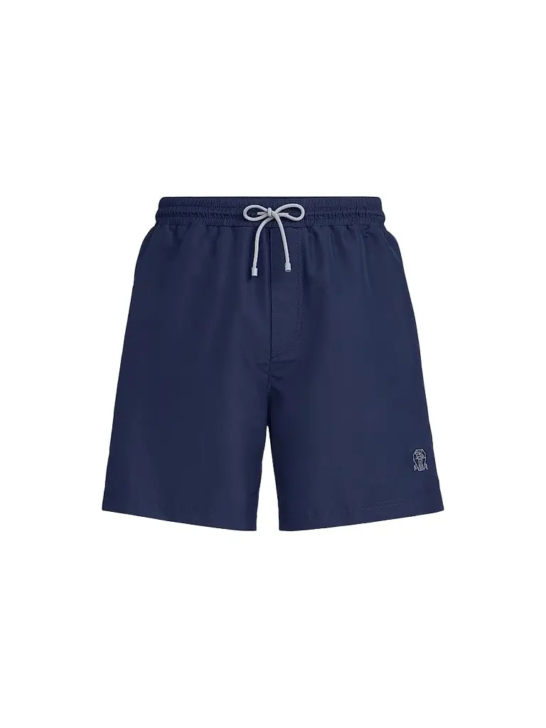 Brunello Cucinelli Men's Swim Shorts - Navy Blue | Image 1 Brunello Cucinelli Men's Swim Shorts - Navy Blue | Image 1