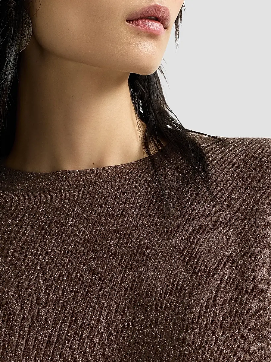 Brunello Cucinelli Women's Sparkling Cashmere and Silk Lightweight Knit T-Shirt | Thumbnail 6 Brunello Cucinelli Women's Sparkling Cashmere and Silk Lightweight Knit T-Shirt | Thumbnail 6