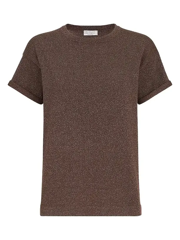 Women's Sparkling Cashmere and Silk Lightweight Knit T-Shirt Women's Sparkling Cashmere and Silk Lightweight Knit T-Shirt