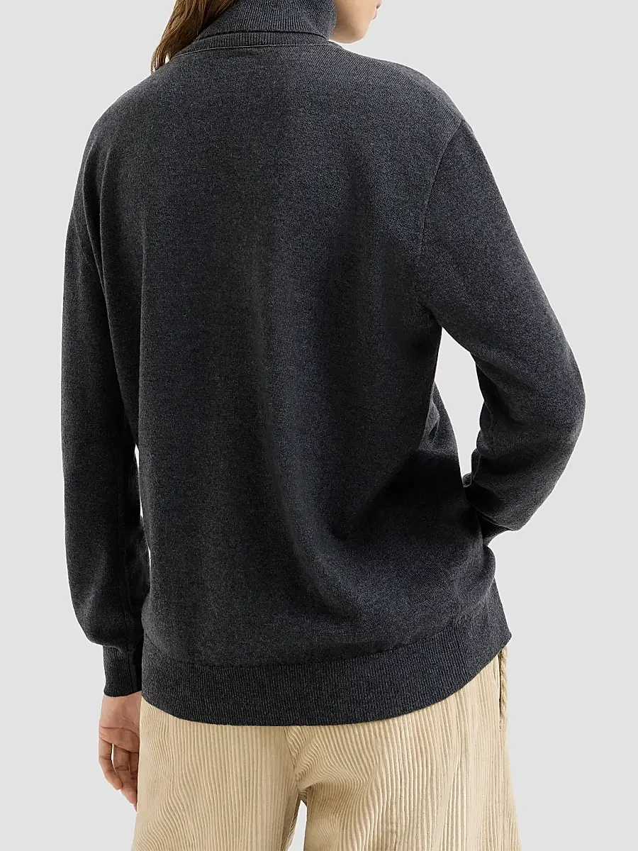 Brunello Cucinelli Women's Cashmere Turtleneck Sweater with Monili - Dark Grey | Thumbnail 4 Brunello Cucinelli Women's Cashmere Turtleneck Sweater with Monili - Dark Grey | Thumbnail 4