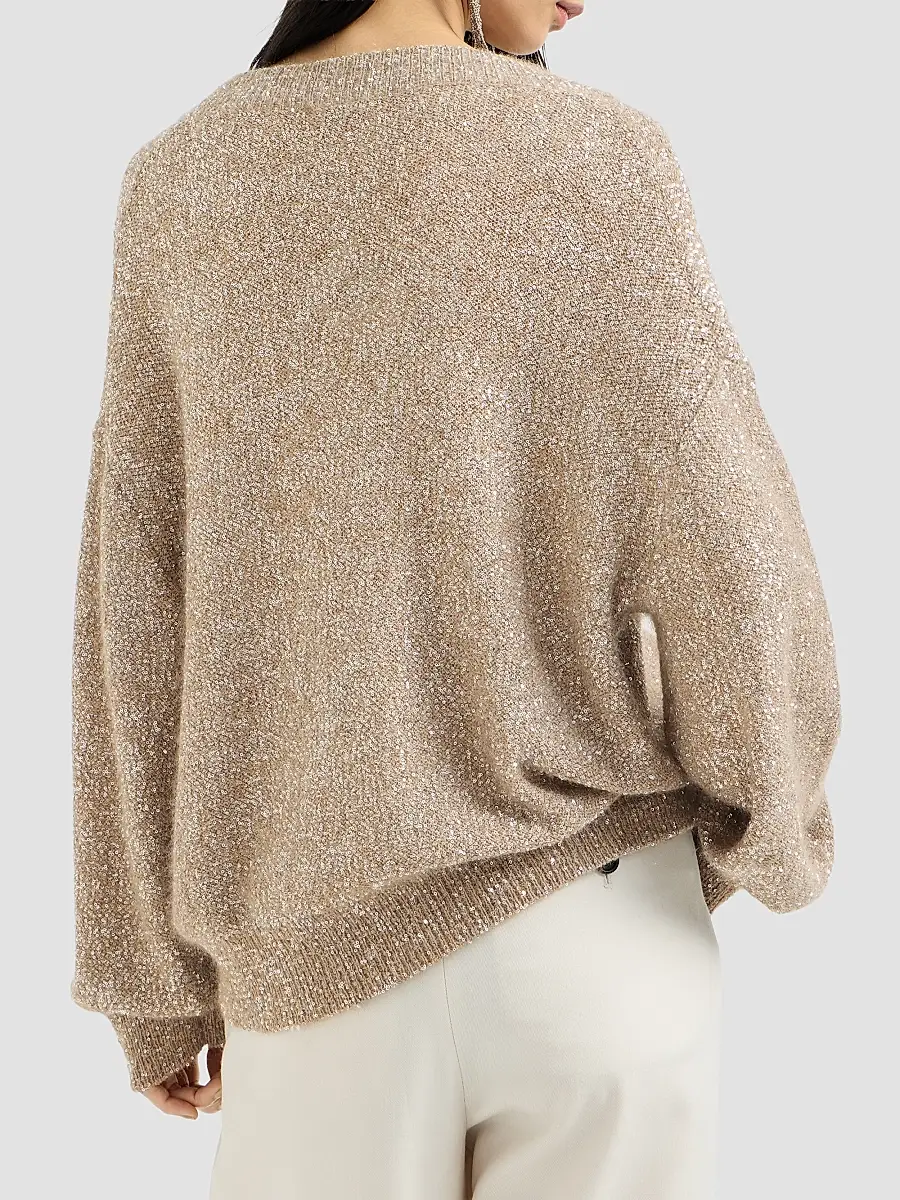 Brunello Cucinelli Women's Mohair and Wool Dazzling Texture Sweater | Thumbnail 4 Brunello Cucinelli Women's Mohair and Wool Dazzling Texture Sweater | Thumbnail 4