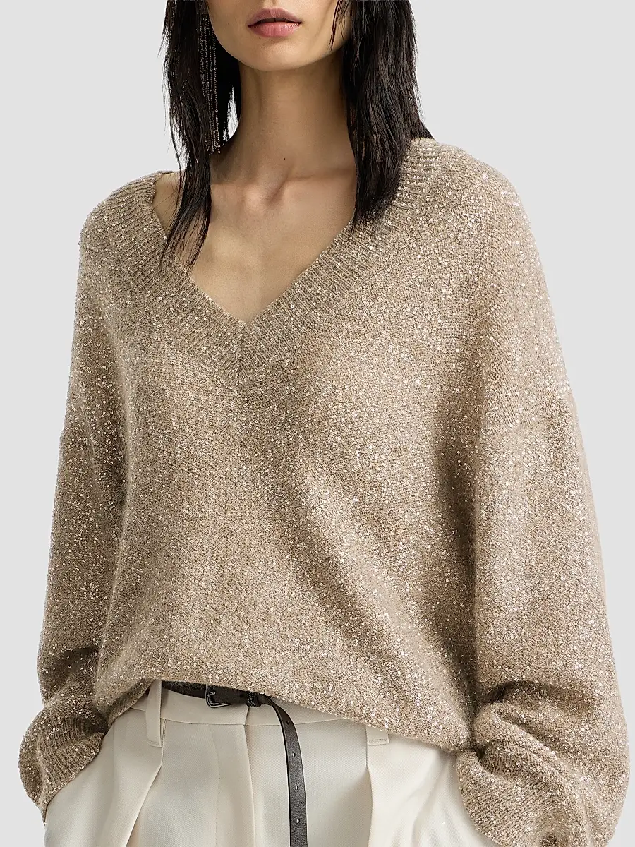 Brunello Cucinelli Women's Mohair and Wool Dazzling Texture Sweater | Thumbnail 5 Brunello Cucinelli Women's Mohair and Wool Dazzling Texture Sweater | Thumbnail 5