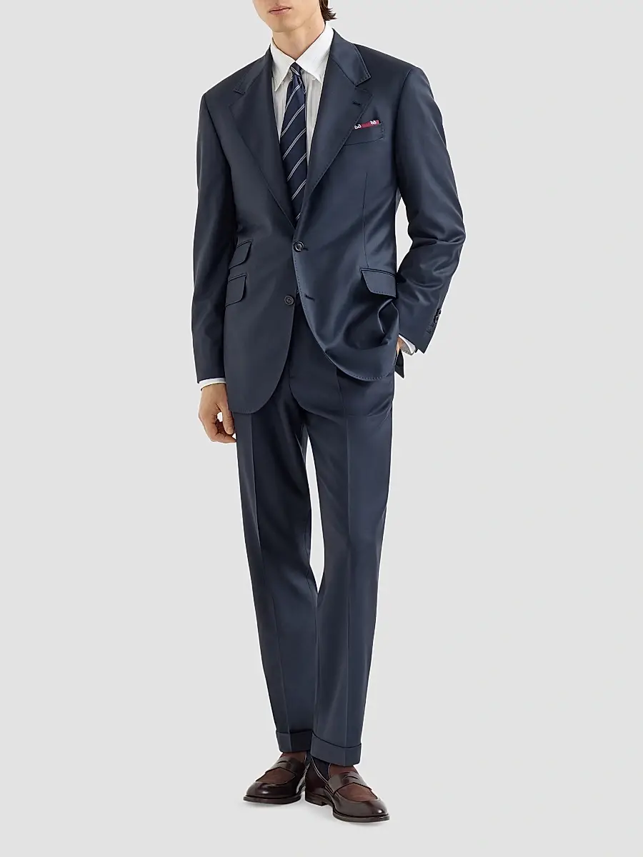 Brunello Cucinelli Men's Super 150s Virgin Wool Four Season Batavia Trousers | Thumbnail 2