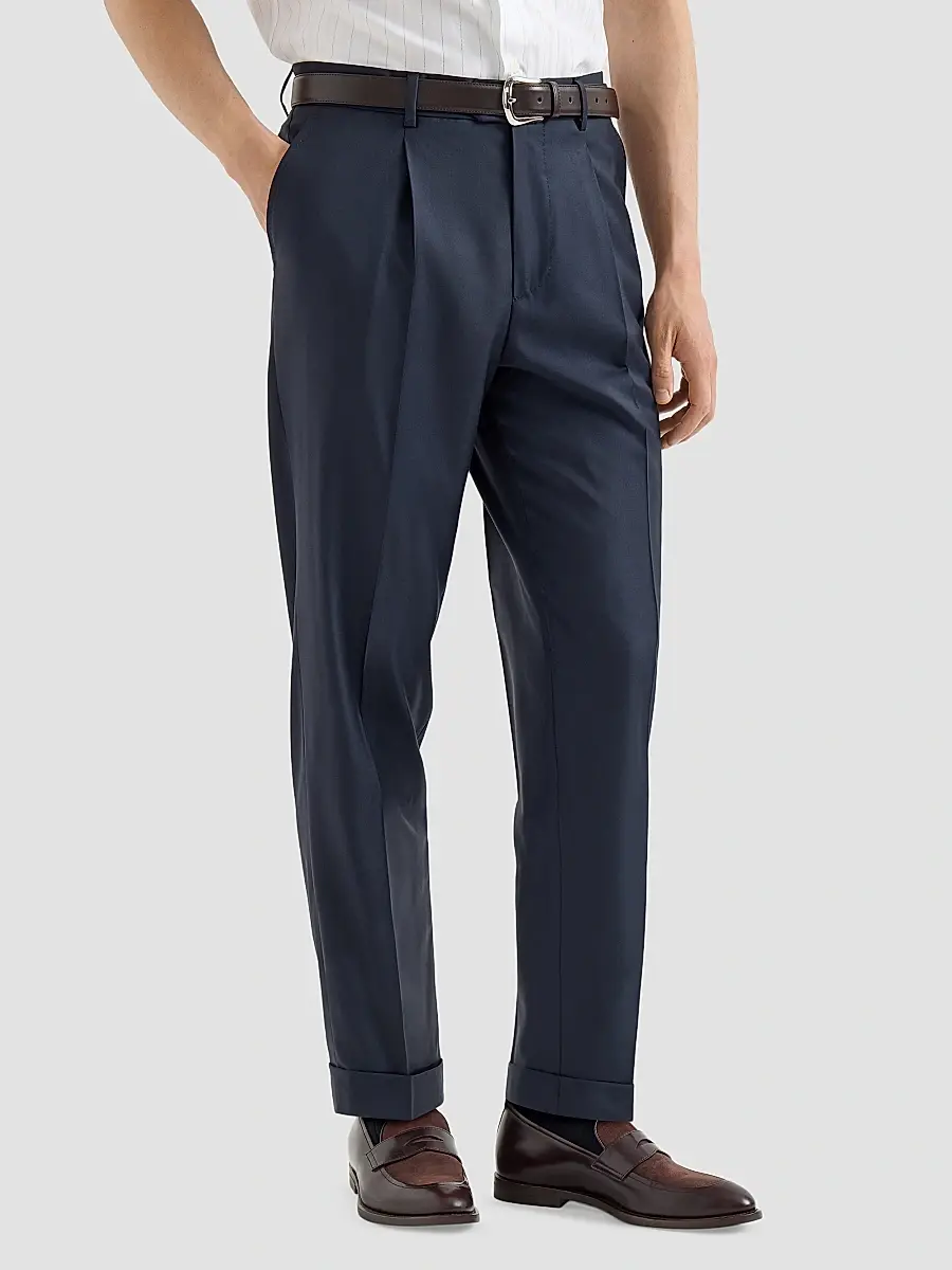Brunello Cucinelli Men's Super 150s Virgin Wool Four Season Batavia Trousers | Thumbnail 3