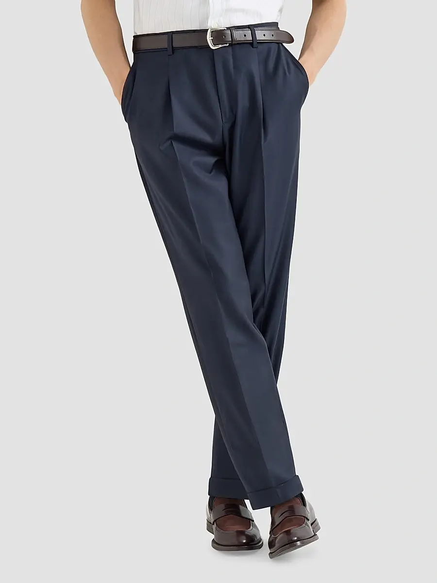 Brunello Cucinelli Men's Super 150s Virgin Wool Four Season Batavia Trousers | Thumbnail 5
