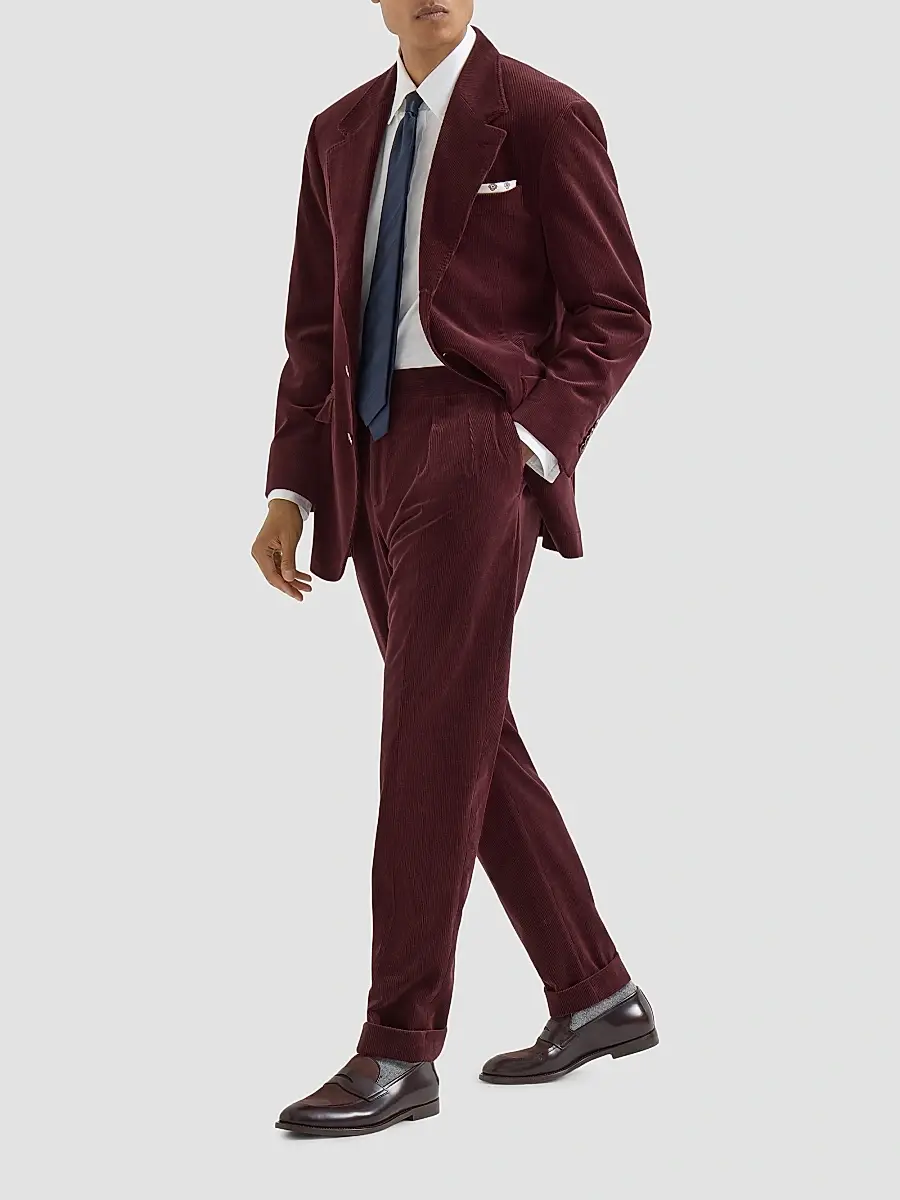 Brunello Cucinelli Men's Comfort Cotton and Cashmere Corduroy Cavallo Tailor Blazer | Thumbnail 2