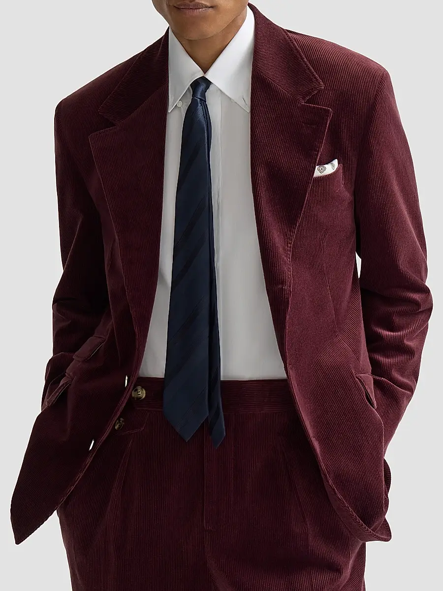 Brunello Cucinelli Men's Comfort Cotton and Cashmere Corduroy Cavallo Tailor Blazer | Thumbnail 5