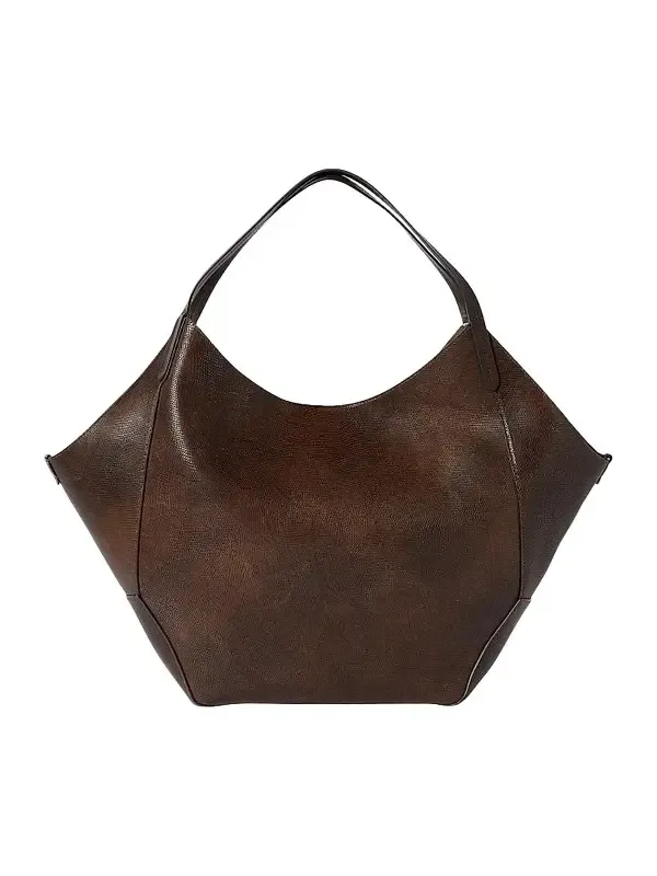 Women's Reversible Duo Shopper in Lizard-Effect Calfskin - Brown Women's Reversible Duo Shopper in Lizard-Effect Calfskin - Brown
