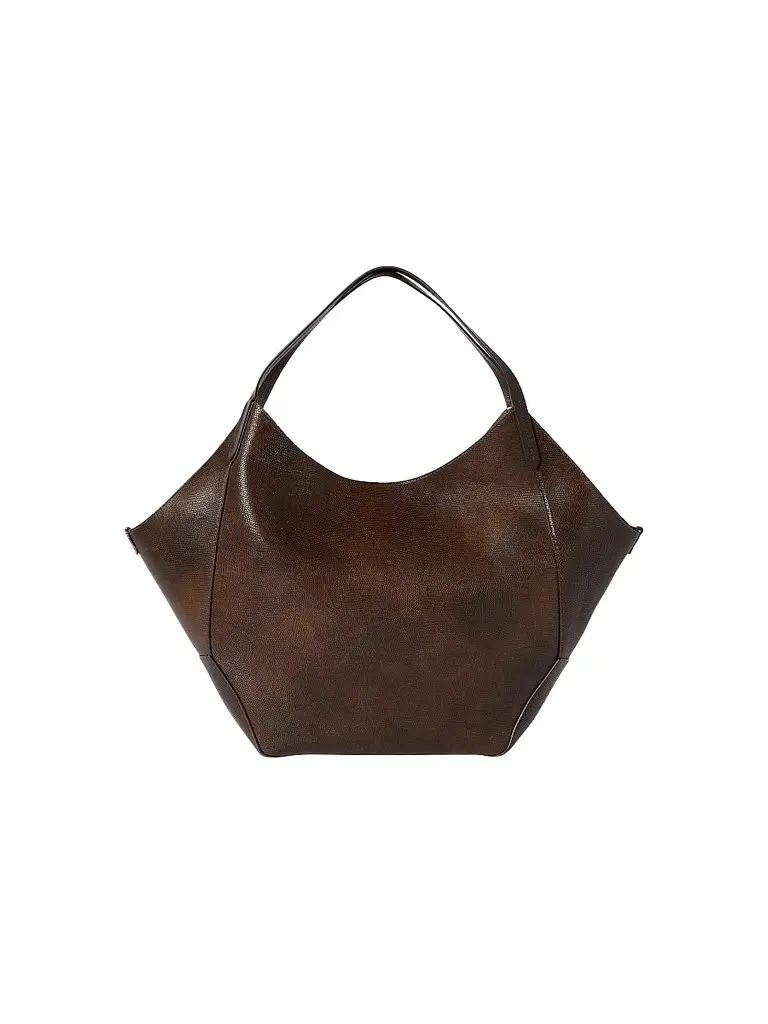 Brunello Cucinelli Women's Reversible Duo Shopper in Lizard-Effect Calfskin - Brown | Image 1 Brunello Cucinelli Women's Reversible Duo Shopper in Lizard-Effect Calfskin - Brown | Image 1