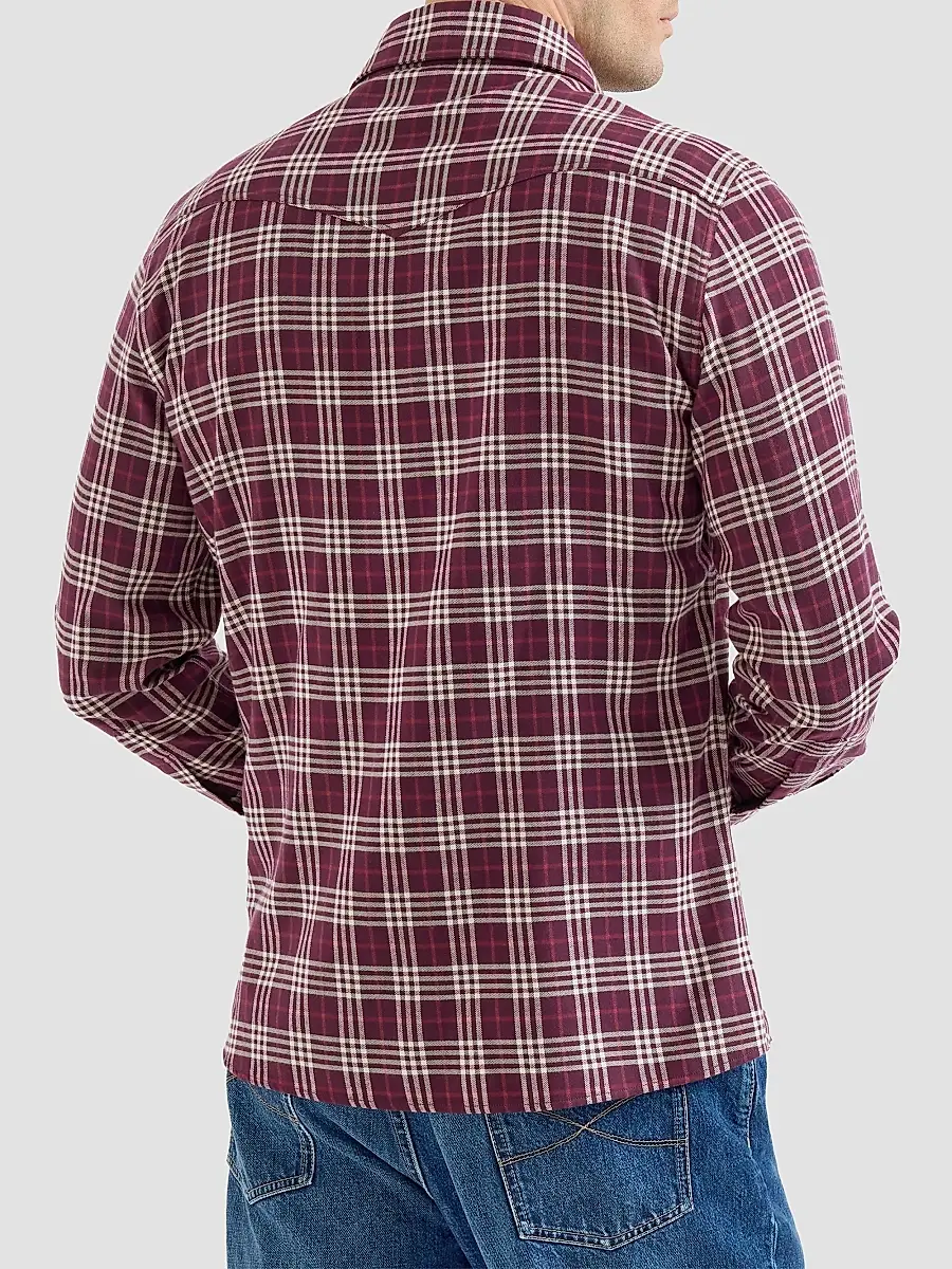 Brunello Cucinelli Men's Cotton and Lyocell Tartan Flannel Western Shirt | Thumbnail 4 Brunello Cucinelli Men's Cotton and Lyocell Tartan Flannel Western Shirt | Thumbnail 4