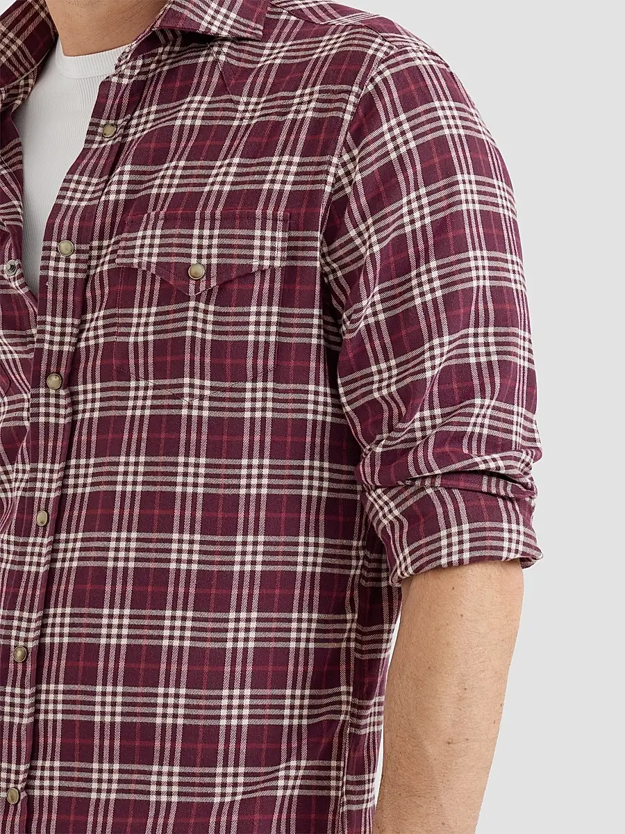 Brunello Cucinelli Men's Cotton and Lyocell Tartan Flannel Western Shirt | Thumbnail 6 Brunello Cucinelli Men's Cotton and Lyocell Tartan Flannel Western Shirt | Thumbnail 6