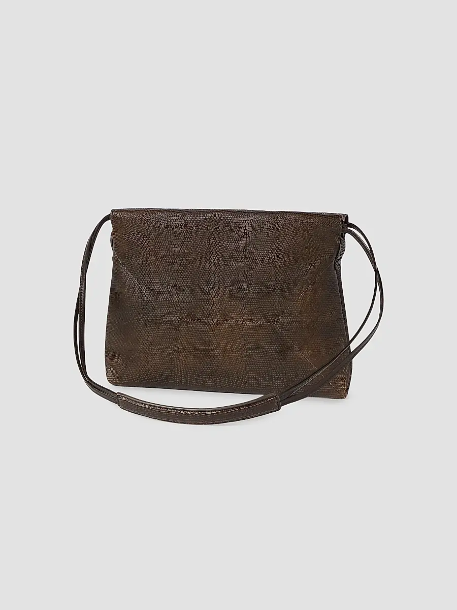 Brunello Cucinelli Women's Pouch Bag in Lizard-Effect Calfskin - Rust Brown | Thumbnail 2 Brunello Cucinelli Women's Pouch Bag in Lizard-Effect Calfskin - Rust Brown | Thumbnail 2