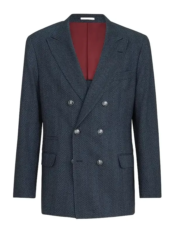 Men's Flannel One-and-a-Half Breasted Deconstructed Blazer