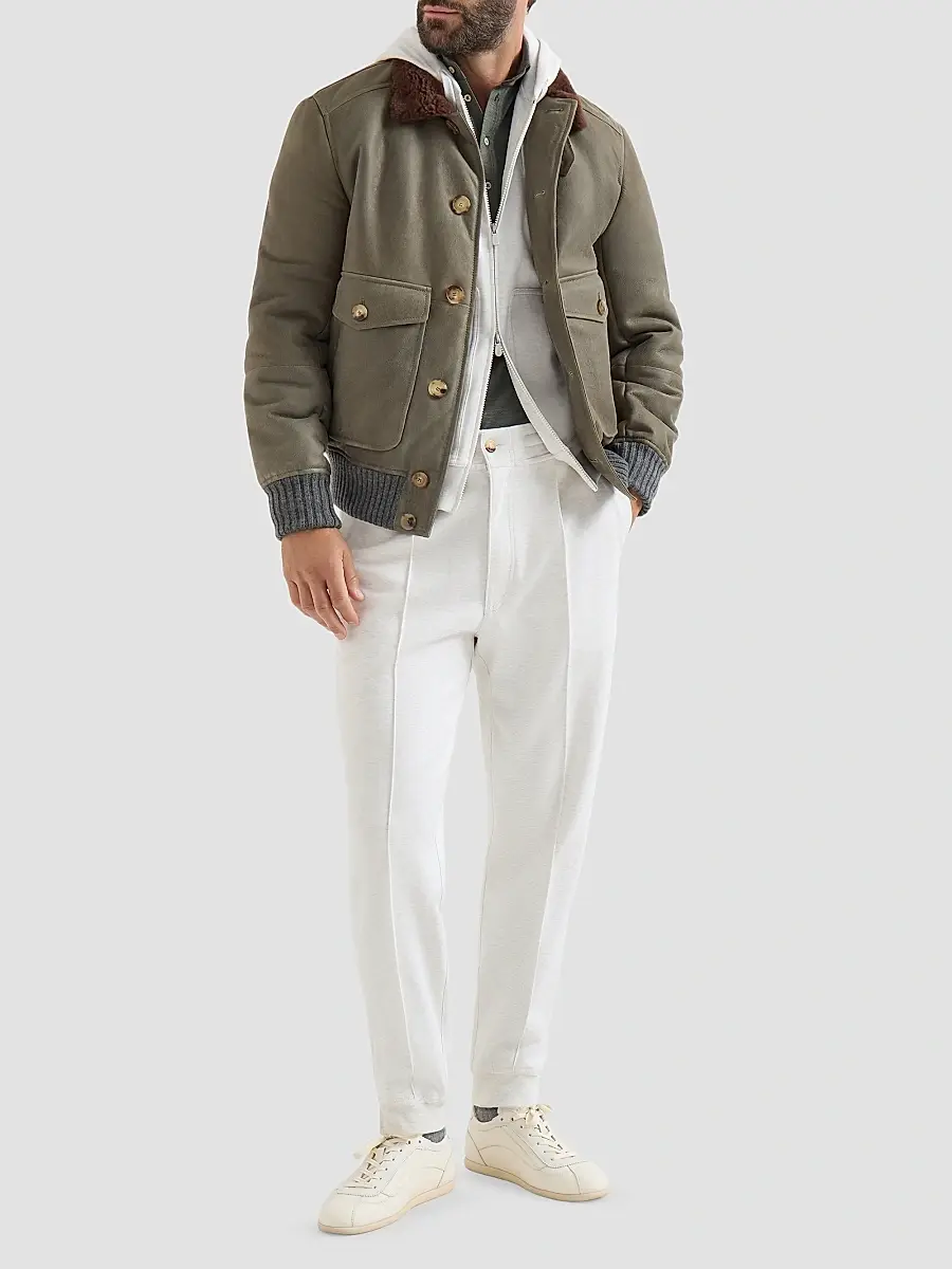 Brunello Cucinelli Men's Techno Cotton French Terry Double Cloth Trousers | Thumbnail 2 Brunello Cucinelli Men's Techno Cotton French Terry Double Cloth Trousers | Thumbnail 2