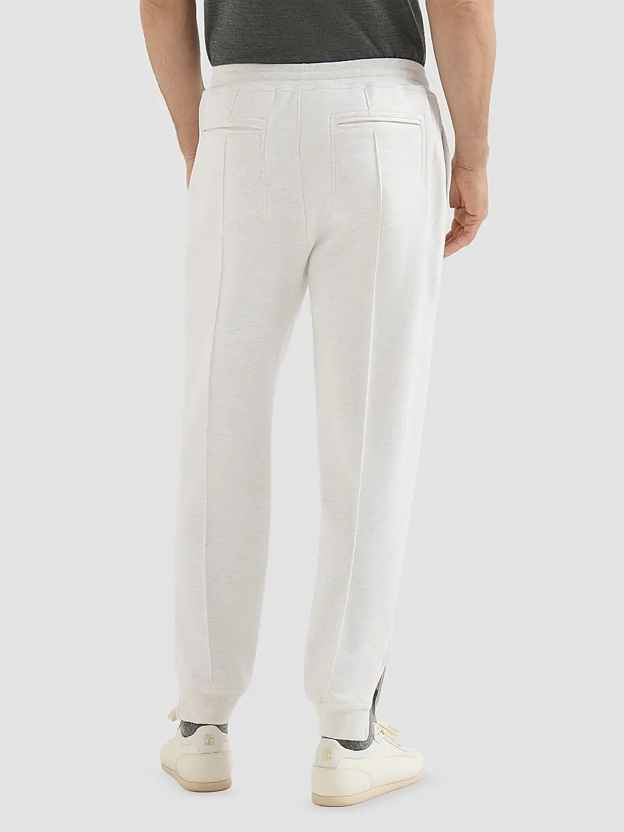 Brunello Cucinelli Men's Techno Cotton French Terry Double Cloth Trousers | Thumbnail 4 Brunello Cucinelli Men's Techno Cotton French Terry Double Cloth Trousers | Thumbnail 4