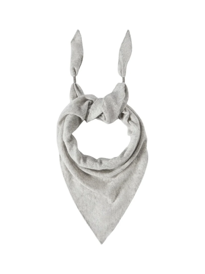 Women's Cashmere Scarf with Shiny Details - Light Grey Women's Cashmere Scarf with Shiny Details - Light Grey