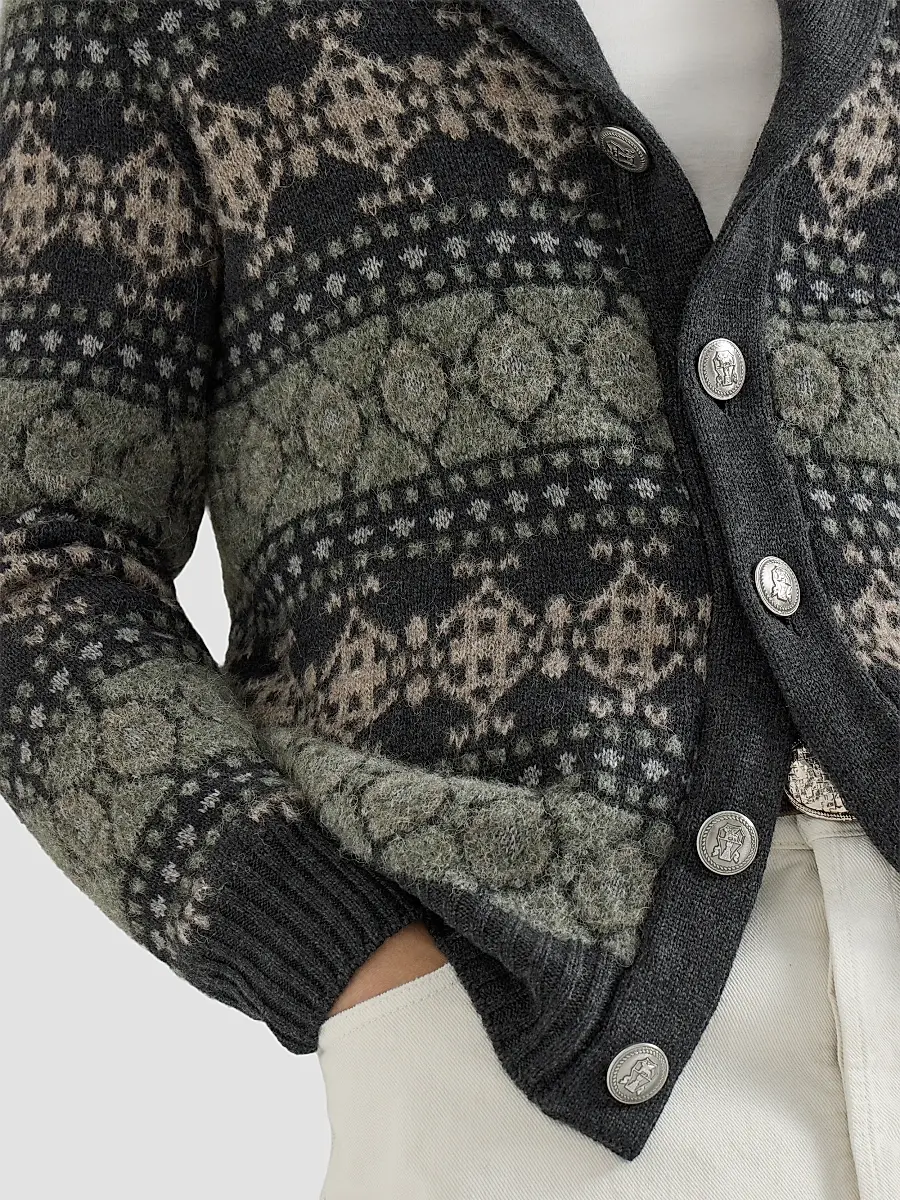 Brunello Cucinelli Men's Cashmere Jacquard Cardigan | Thumbnail 6 Brunello Cucinelli Men's Cashmere Jacquard Cardigan | Thumbnail 6