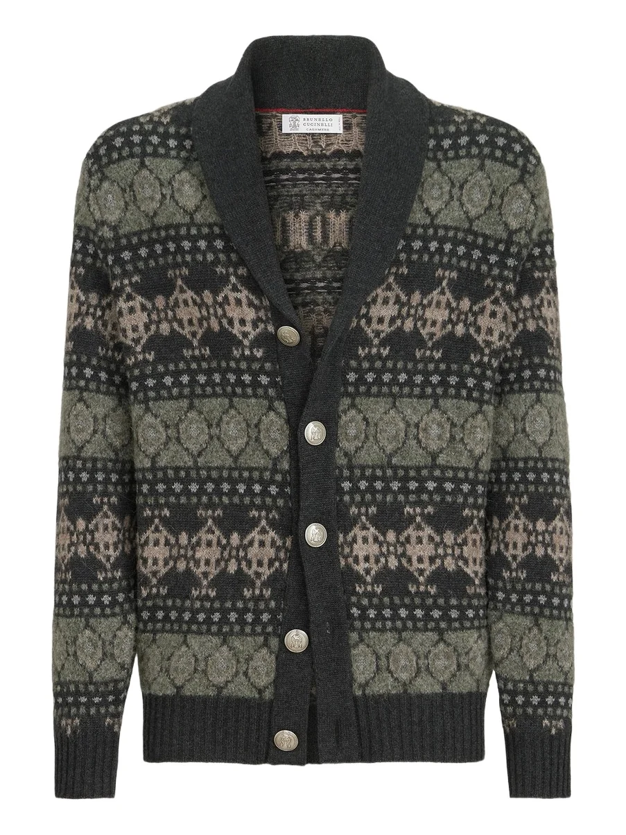 Men's Cashmere Jacquard Cardigan Men's Cashmere Jacquard Cardigan