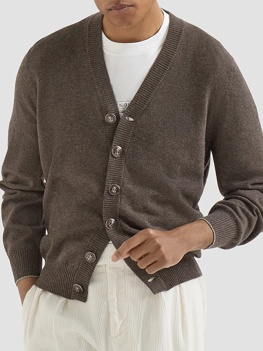 Brunello Cucinelli Men's Cashmere Cardigan | Thumbnail 3 Brunello Cucinelli Men's Cashmere Cardigan | Thumbnail 3
