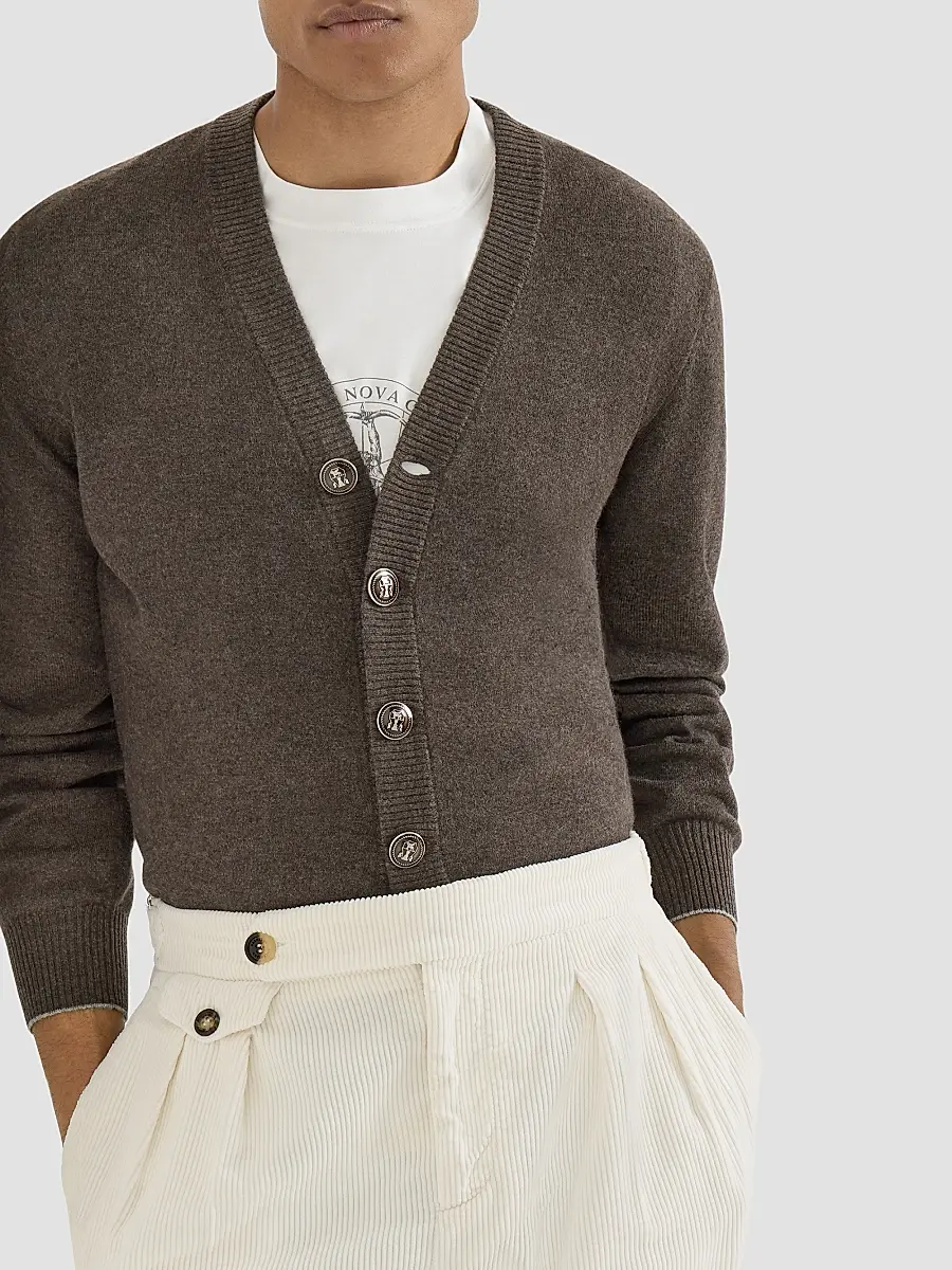 Brunello Cucinelli Men's Cashmere Cardigan | Thumbnail 5 Brunello Cucinelli Men's Cashmere Cardigan | Thumbnail 5
