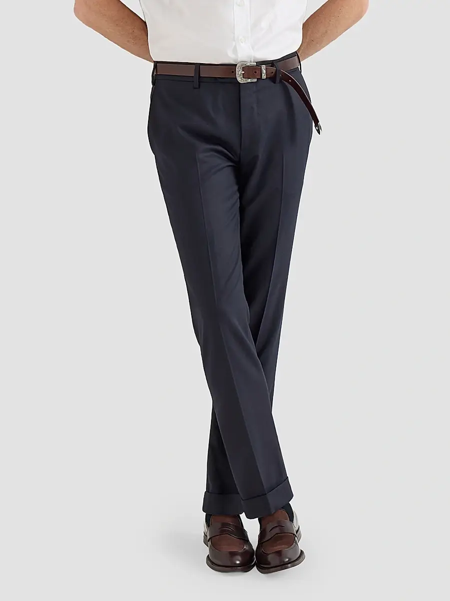 Brunello Cucinelli Men's Virgin Wool Flannel Italian Fit Trousers | Thumbnail 4 Brunello Cucinelli Men's Virgin Wool Flannel Italian Fit Trousers | Thumbnail 4