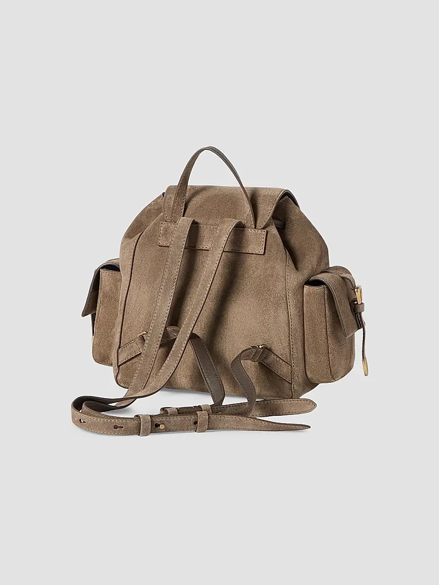 Brunello Cucinelli Women's Suede Sartorial Backpack | Thumbnail 2 Brunello Cucinelli Women's Suede Sartorial Backpack | Thumbnail 2