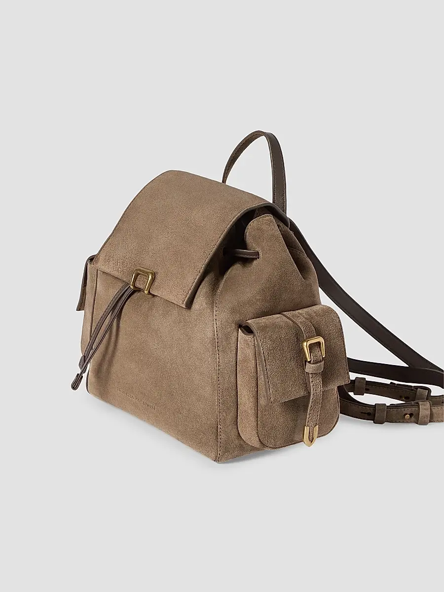 Brunello Cucinelli Women's Suede Sartorial Backpack | Thumbnail 3 Brunello Cucinelli Women's Suede Sartorial Backpack | Thumbnail 3