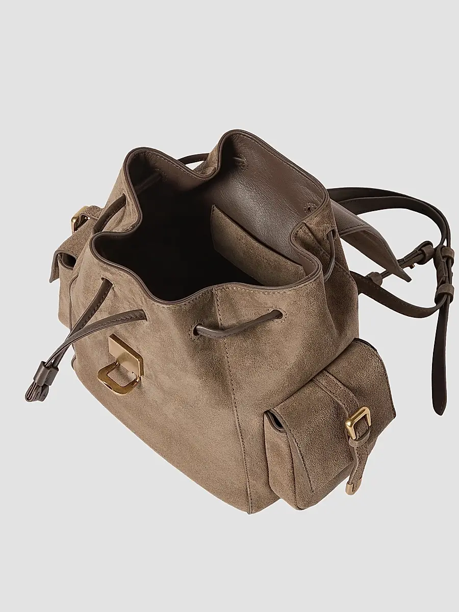 Brunello Cucinelli Women's Suede Sartorial Backpack | Thumbnail 5 Brunello Cucinelli Women's Suede Sartorial Backpack | Thumbnail 5