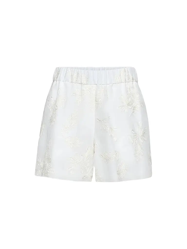 Brunello Cucinelli Women's Cotton Organza Shorts with Dazzling Broderie Anglaise - White | Image 1 Brunello Cucinelli Women's Cotton Organza Shorts with Dazzling Broderie Anglaise - White | Image 1