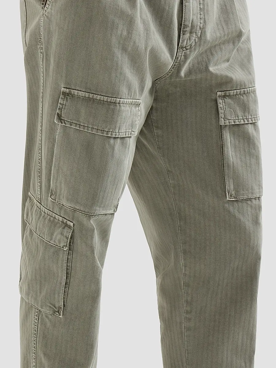 Brunello Cucinelli Men's Cotton Chevron Trousers with Cargo Pockets and Waist Tabs - Military | Thumbnail 5 Brunello Cucinelli Men's Cotton Chevron Trousers with Cargo Pockets and Waist Tabs - Military | Thumbnail 5