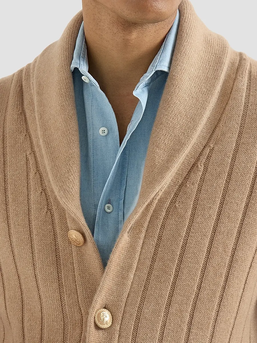 Brunello Cucinelli Men's Cashmere Ribbed Cardigan | Thumbnail 6 Brunello Cucinelli Men's Cashmere Ribbed Cardigan | Thumbnail 6