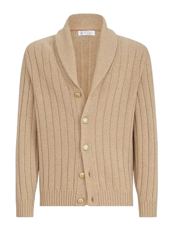 Men's Cashmere Ribbed Cardigan