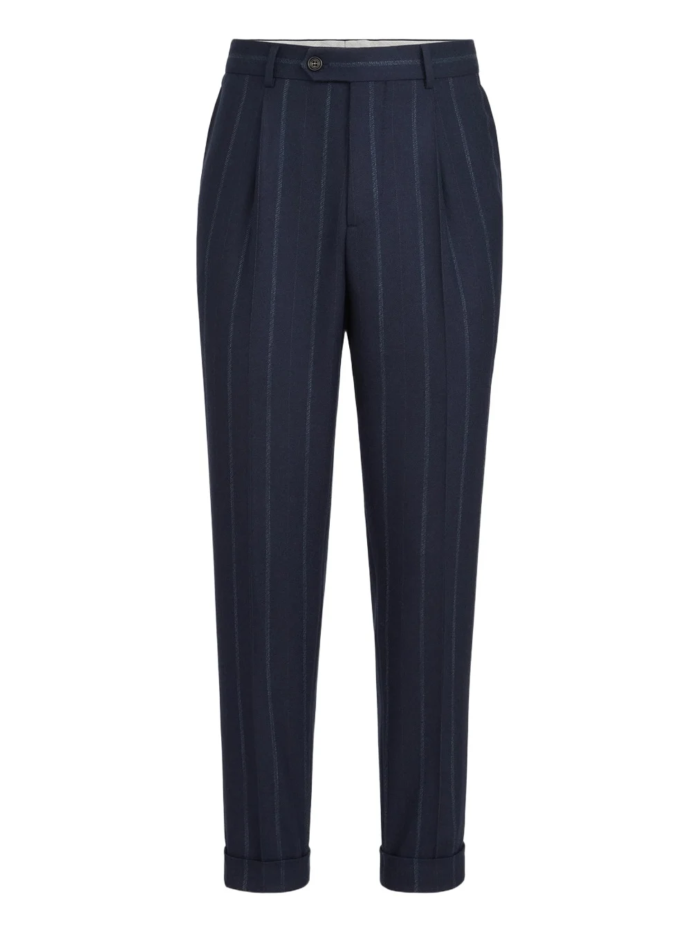 Men's Cashmere and Virgin Wool Multistrip Twill Trousers