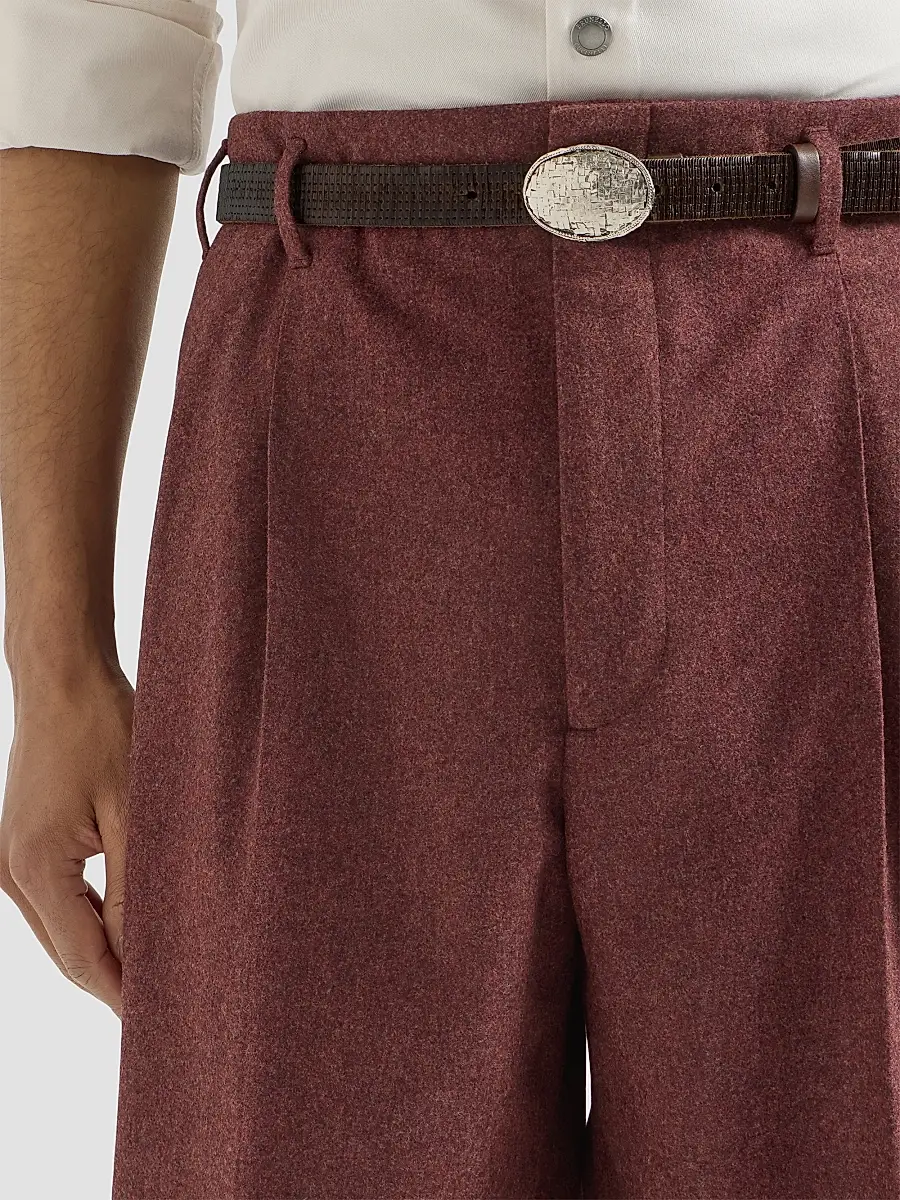 Brunello Cucinelli Men's Virgin Wool and Cashmere Flannel Trousers with Double Pleats - Lava | Thumbnail 6 Brunello Cucinelli Men's Virgin Wool and Cashmere Flannel Trousers with Double Pleats - Lava | Thumbnail 6