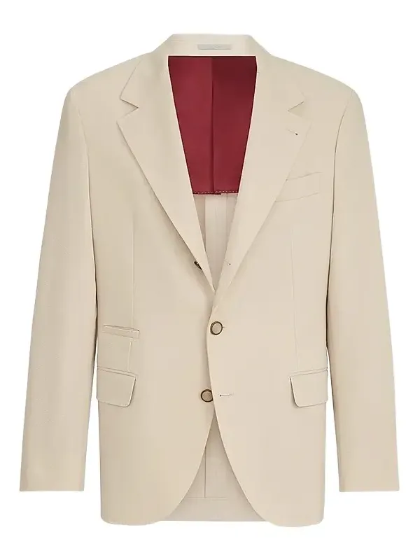 Men's Cotton and Virgin Wool Gabardine Deconstructed Blazer