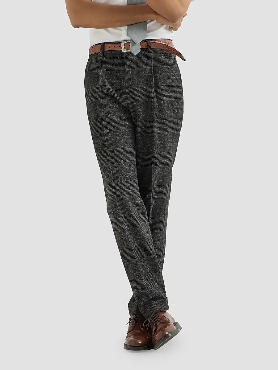 Brunello Cucinelli Men's Silk, Wool and Cashmere Prince of Wales Flannel Trousers | Thumbnail 5 Brunello Cucinelli Men's Silk, Wool and Cashmere Prince of Wales Flannel Trousers | Thumbnail 5