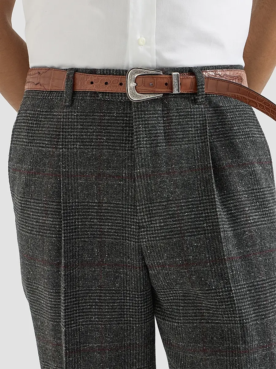 Brunello Cucinelli Men's Silk, Wool and Cashmere Prince of Wales Flannel Trousers | Thumbnail 6 Brunello Cucinelli Men's Silk, Wool and Cashmere Prince of Wales Flannel Trousers | Thumbnail 6