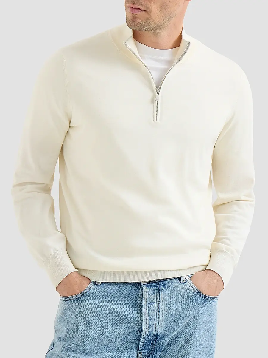 Brunello Cucinelli Men's Sea Island Cotton and Cashmere Lightweight Sweater | Thumbnail 3 Brunello Cucinelli Men's Sea Island Cotton and Cashmere Lightweight Sweater | Thumbnail 3