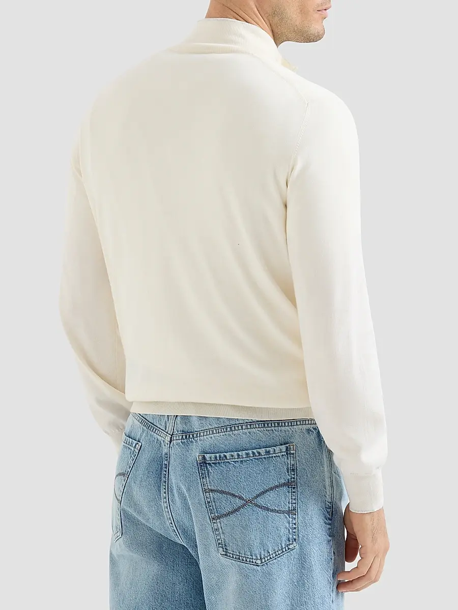Brunello Cucinelli Men's Sea Island Cotton and Cashmere Lightweight Sweater | Thumbnail 4 Brunello Cucinelli Men's Sea Island Cotton and Cashmere Lightweight Sweater | Thumbnail 4