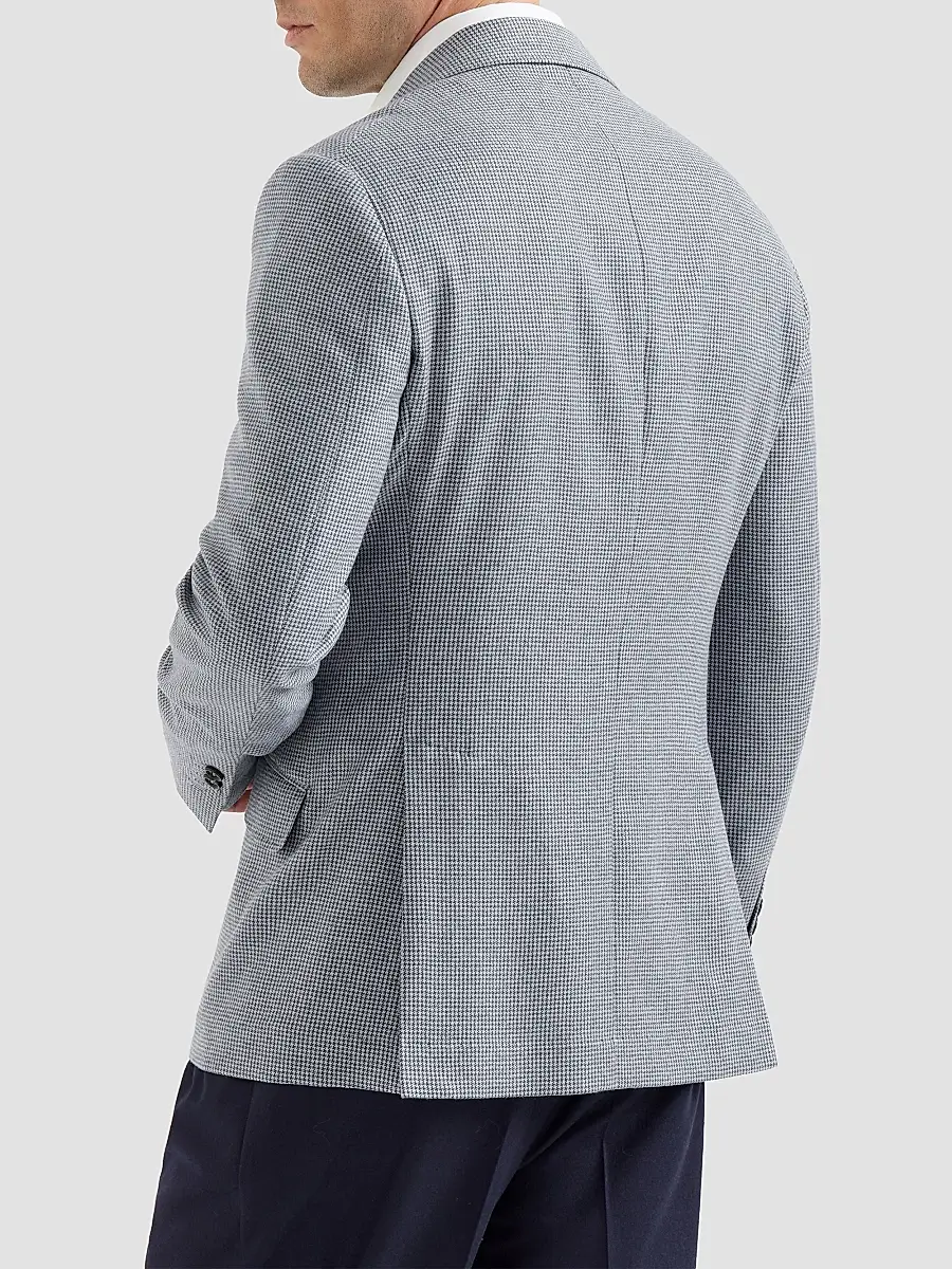 Brunello Cucinelli Men's Cashmere and Silk Houndstooth Flannel Deconstructed Cavallo Blazer | Thumbnail 4 Brunello Cucinelli Men's Cashmere and Silk Houndstooth Flannel Deconstructed Cavallo Blazer | Thumbnail 4