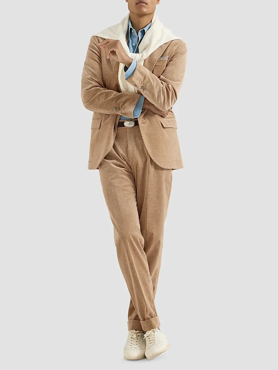 Brunello Cucinelli Men's Comfort Cotton and Cashmere Corduroy Trousers | Thumbnail 2