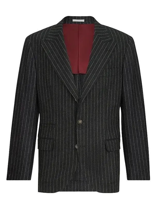 Men's Virgin Wool and Cashmere Flannel Deconstructed Blazer Men's Virgin Wool and Cashmere Flannel Deconstructed Blazer