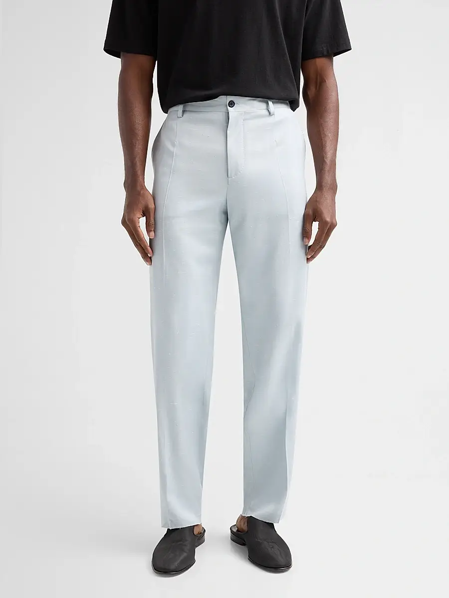 Dolce & Gabbana Men's Crease-Front Tapered-Leg Trousers | Thumbnail 4 Dolce & Gabbana Men's Crease-Front Tapered-Leg Trousers | Thumbnail 4