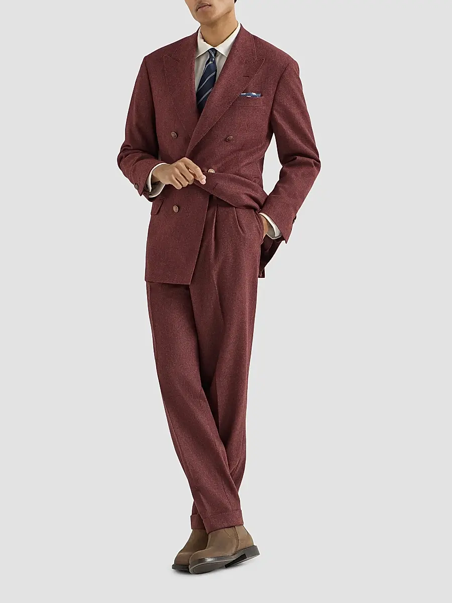 Brunello Cucinelli Men's Virgin Wool and Cashmere Flannel Cavallo Tailor Blazer | Thumbnail 2